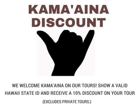 Military & Kamaaina Discounts .